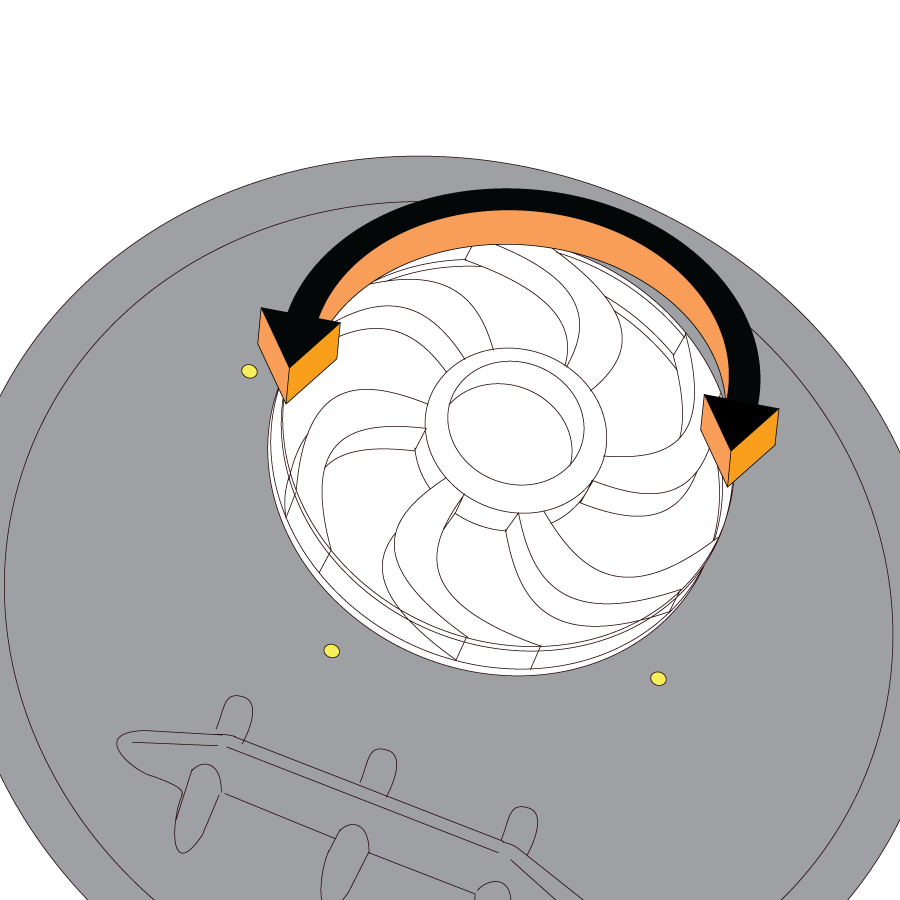 The impeller should turn freely.