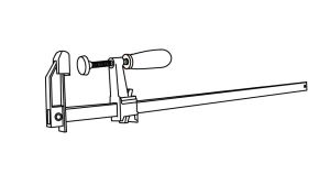 a line drawing of a bar clamp
