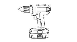 A line drawing of a power driver