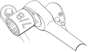 Line drawing of a trio of socket wrenches