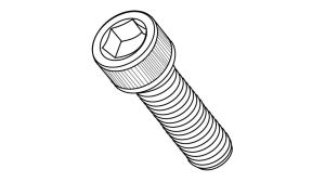 A line drawing of a socket-head cap screw