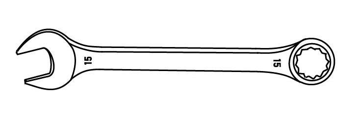 A three-point line illustration of a combination wrench