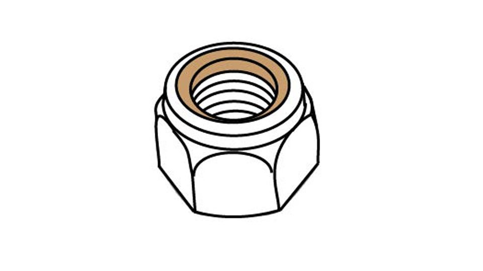 A line drawing of a lock nut by John D Reinhart