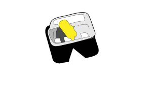 A line drawing of a magnetic stud finder