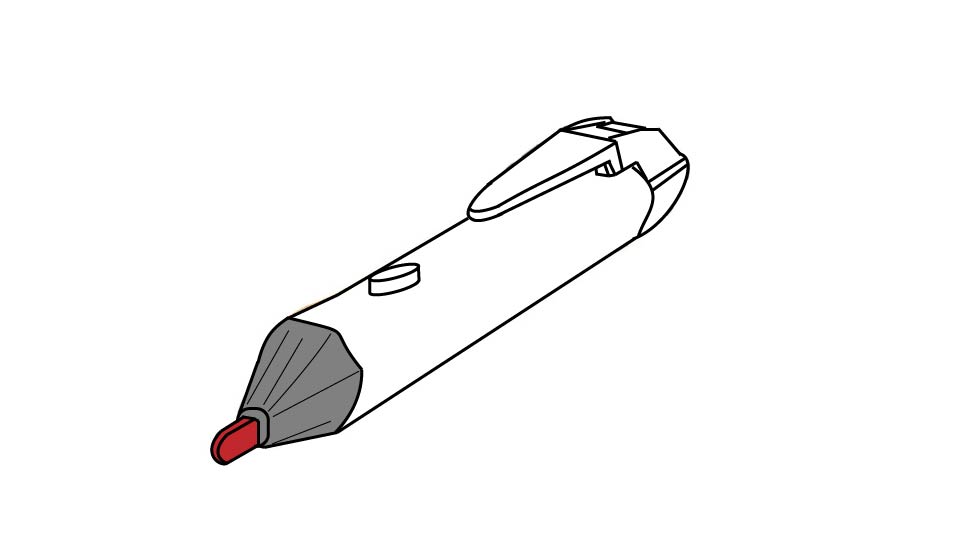 A line drawing of pen-style non-contact voltage tester