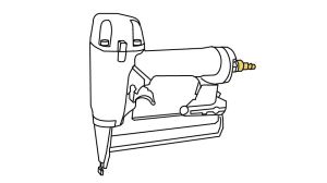 A line drawing of a pneumatic staple gun