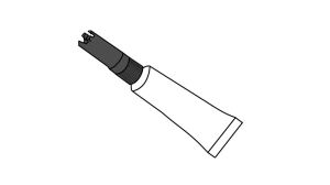 A line drawing of a tube of super glue
