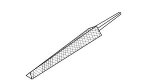 A line drawing of a triangular file